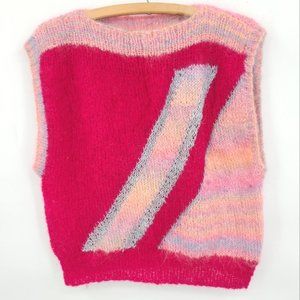 Handknitted Colorblock Sweater Vest Top